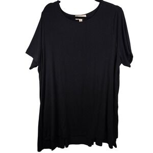 Philosophy Black T-shirt Dress Women's 2XL Stretch‎ Relaxed Fit